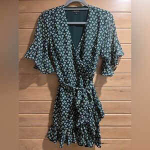 Sz 0 Navy pseudo wrap dress XS